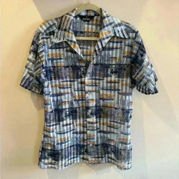 Puritan Sportswear Blue Button Up - Picture 1 of 5